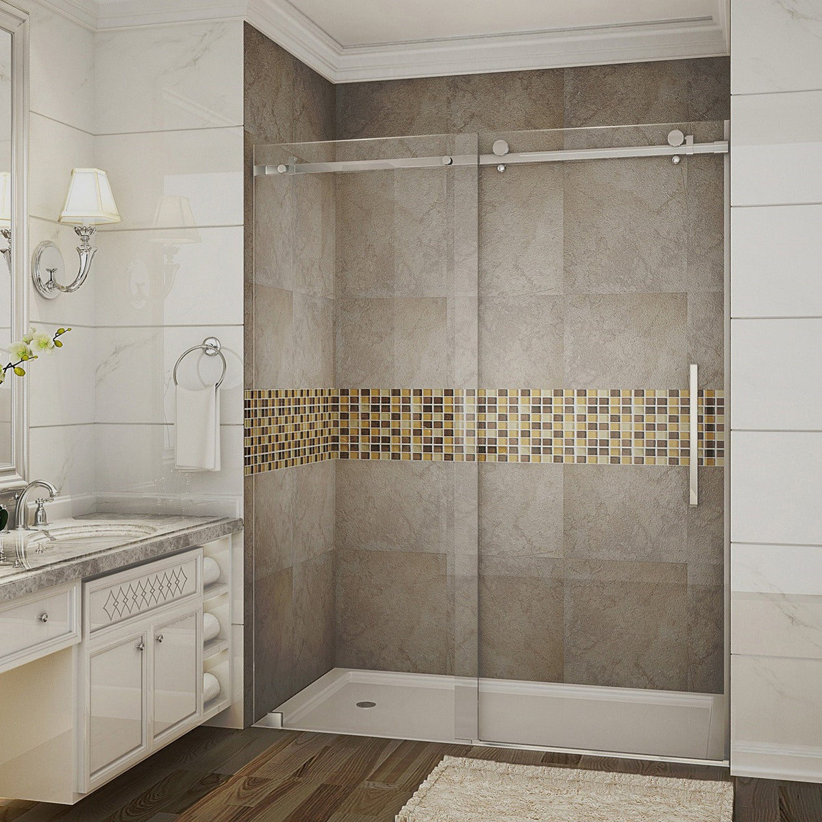Oasis - Porte de douche Alcove coulissante sans cadre Oasis