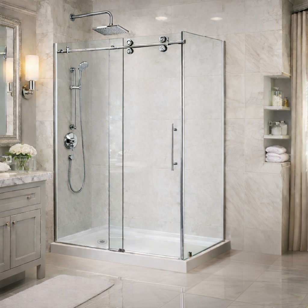 Vertiges Frameless Sliding Shower Door Enclosure