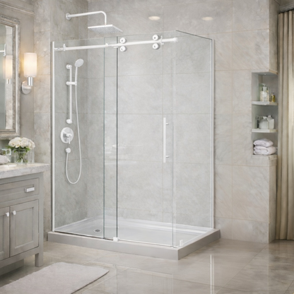 Vertiges Frameless Sliding Shower Door Enclosure