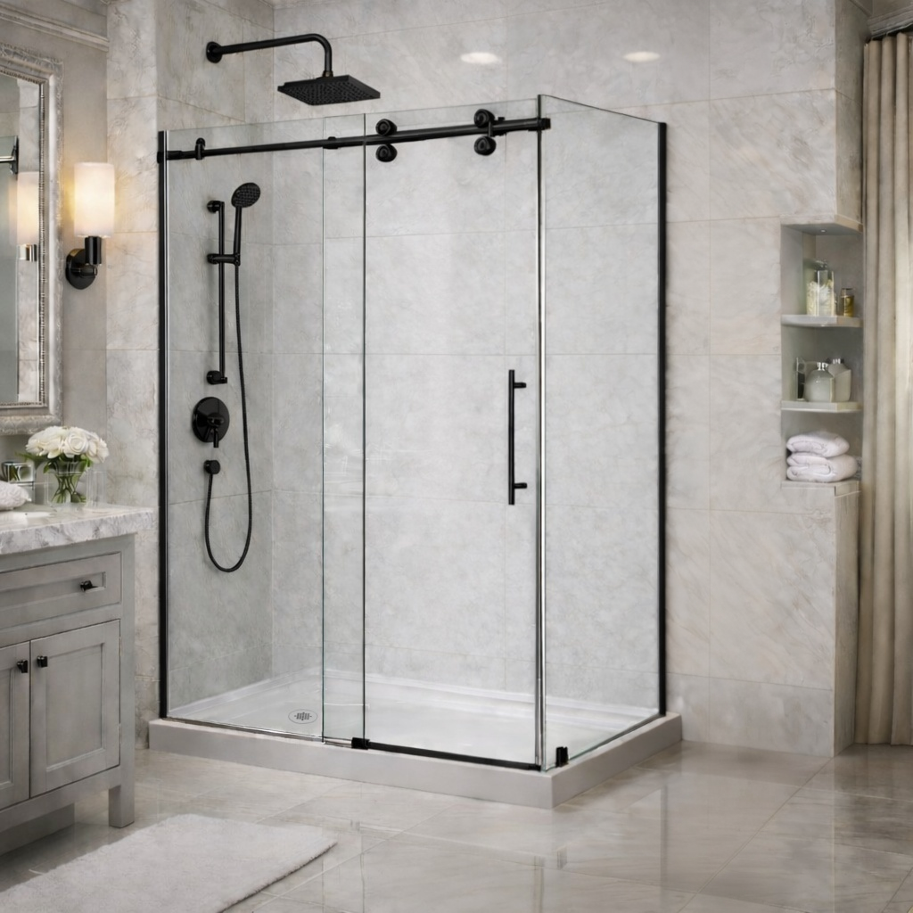 Vertiges Frameless Sliding Shower Door Enclosure