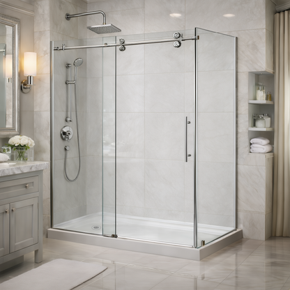 Vertiges Frameless Sliding Shower Door Enclosure